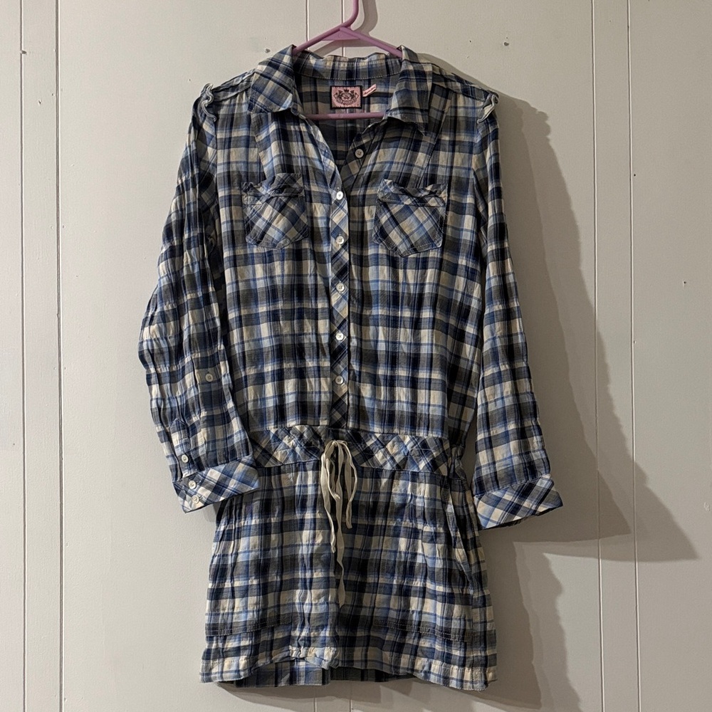 Juicy Couture Blue and White Checkered Dress